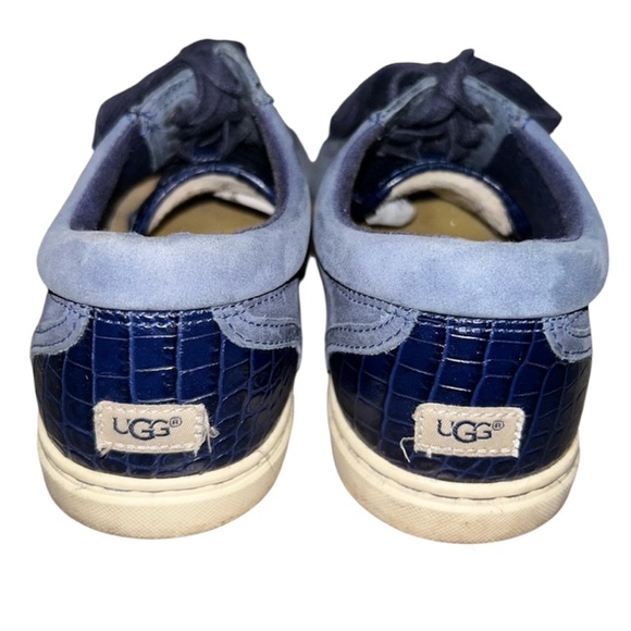 UGG Navy Taya Croco Leather Sneaker Size 8.5 - Picture 5 of 5
